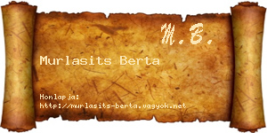 Murlasits Berta névjegykártya